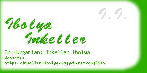 ibolya inkeller business card